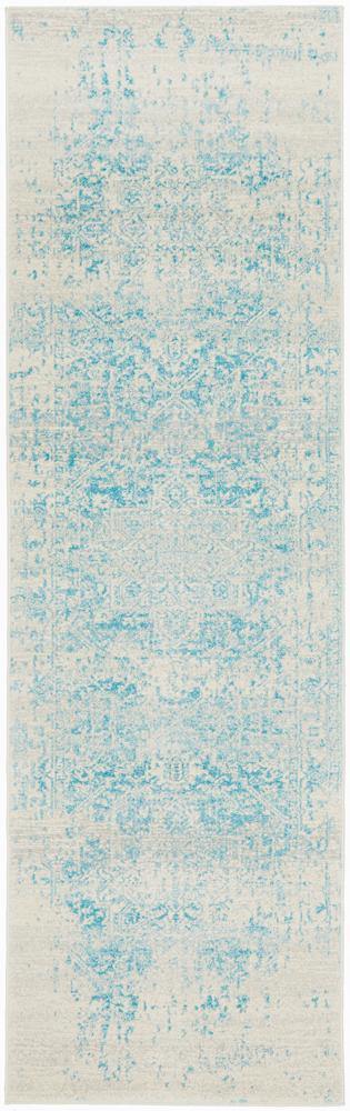 Evoke Glacier White Blue Transitional Rug - Cozy Rugs Australia