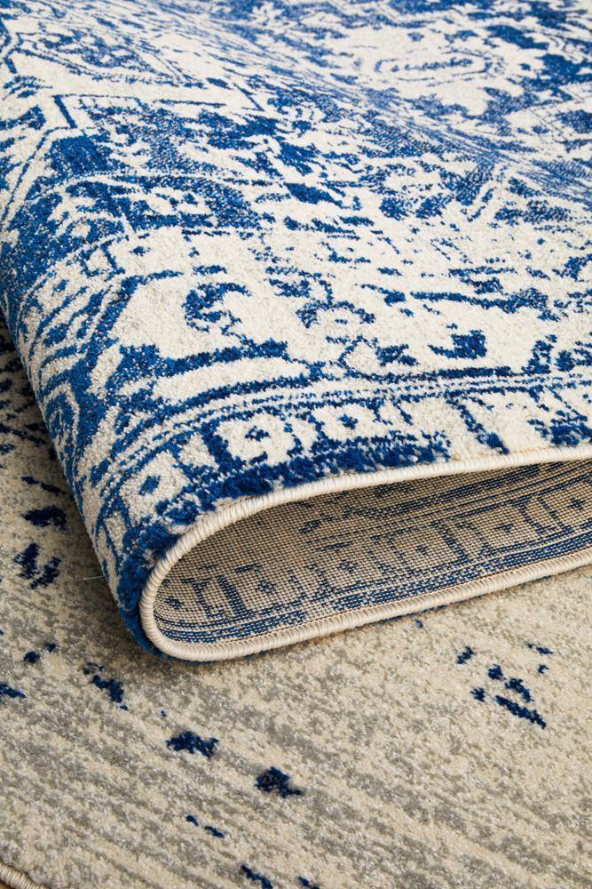 Evoke Horizon White Navy Transitional Rug - Cozy Rugs Australia