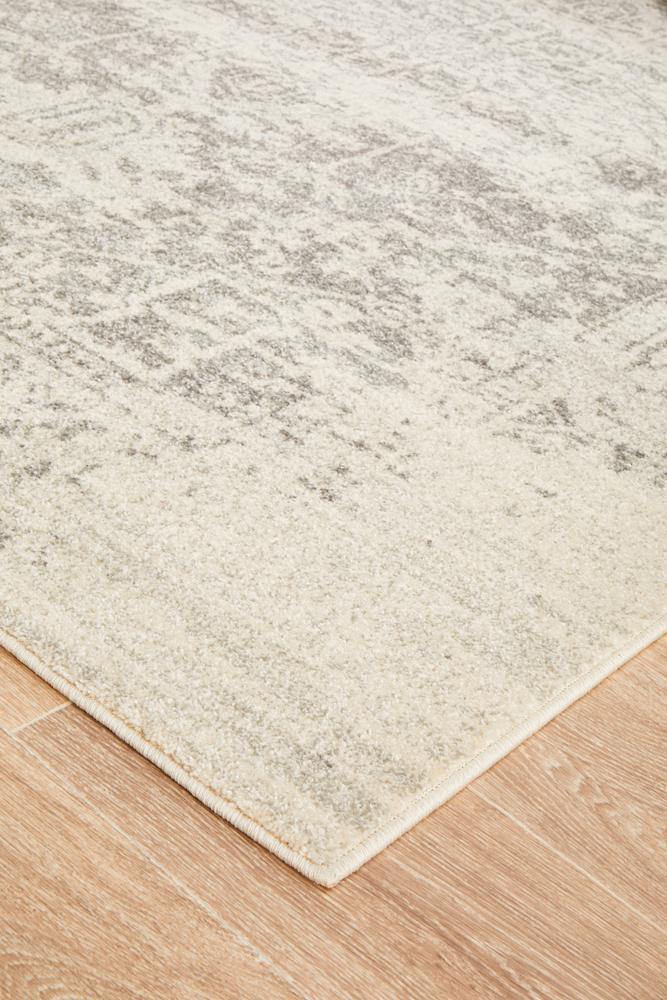 Evoke Dream White Silver Transitional Rug - Cozy Rugs Australia