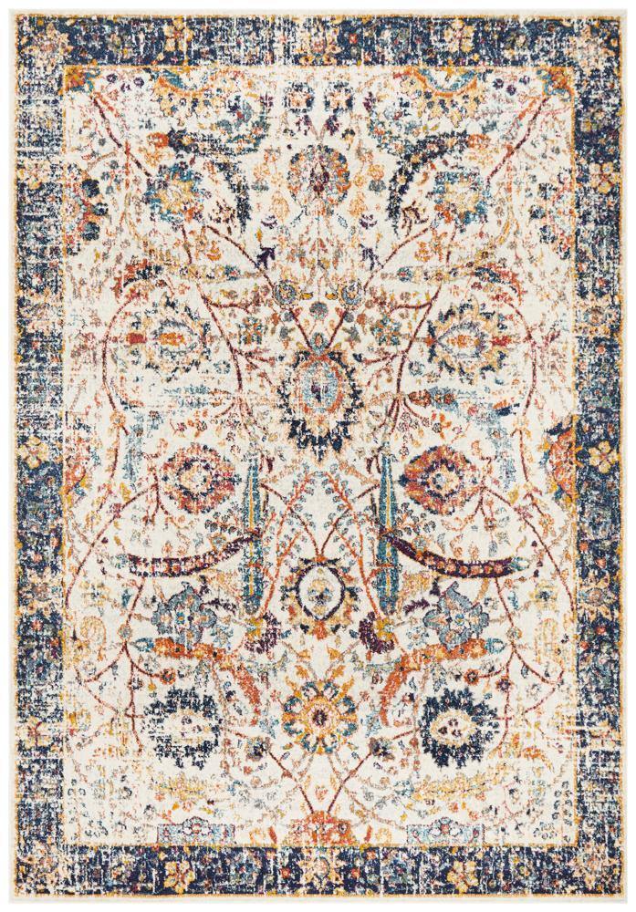 Evoke Peacock Ivory Transitional Rug - Cozy Rugs Australia