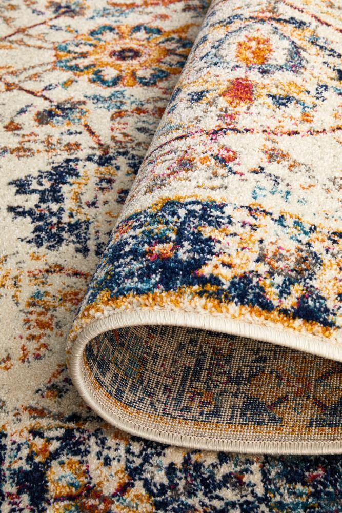 Evoke Peacock Ivory Transitional Rug - Cozy Rugs Australia