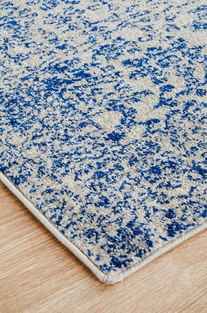 Evoke Frost Blue Transitional Runner Rug - Cozy Rugs Australia