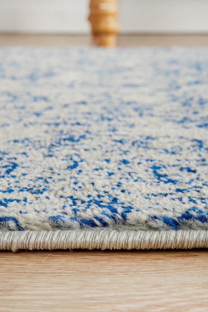 Evoke Frost Blue Transitional Runner Rug - Cozy Rugs Australia