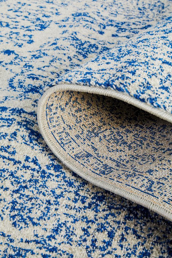 Evoke Frost Blue Transitional Runner Rug - Cozy Rugs Australia