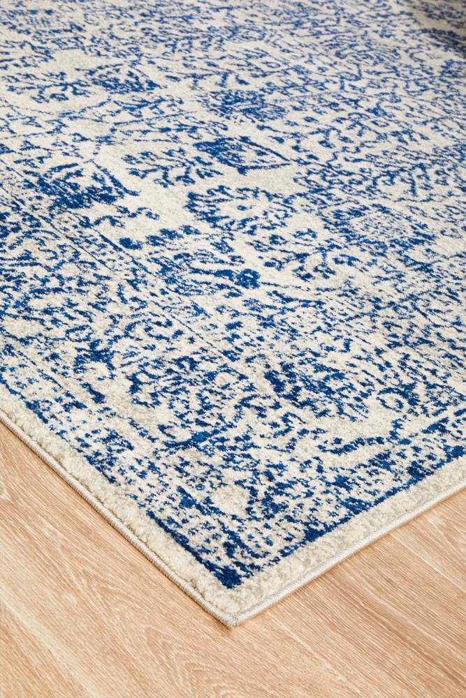 Evoke Frost Blue Transitional Rug - Cozy Rugs Australia