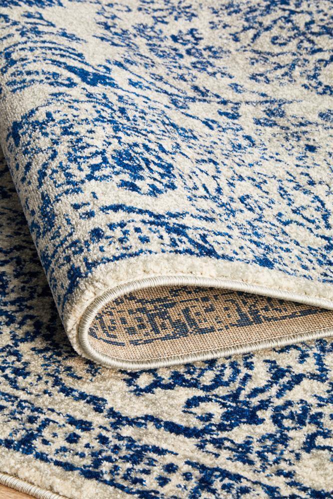 Evoke Frost Blue Transitional Rug - Cozy Rugs Australia