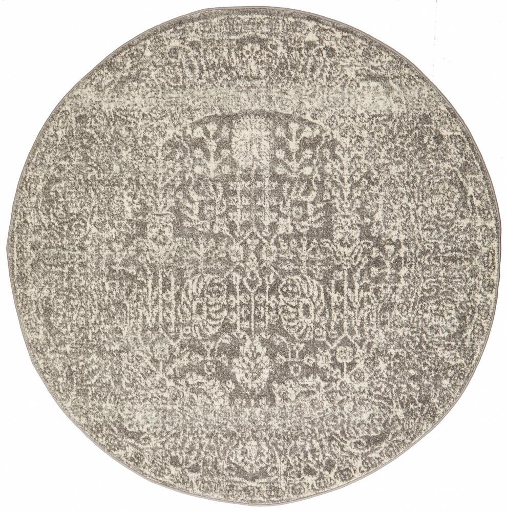 Evoke Homage Grey Transitional Round Rug - Cozy Rugs Australia
