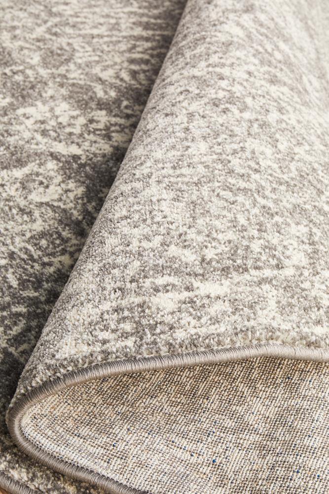 Evoke Homage Grey Transitional Round Rug - Cozy Rugs Australia