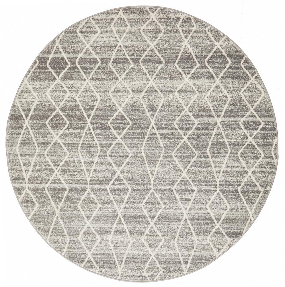 Evoke Remy Silver Transitional Round Rug - Cozy Rugs Australia