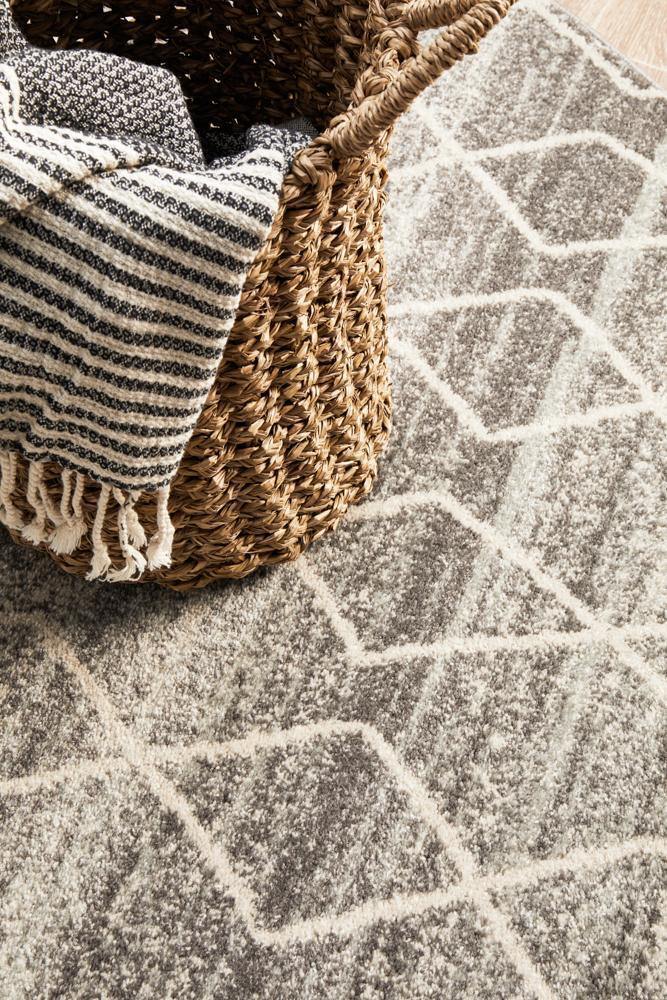 Evoke Remy Silver Transitional Round Rug - Cozy Rugs Australia