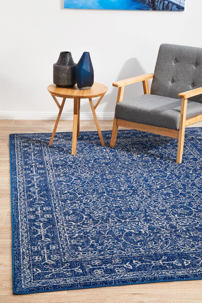 Evoke Artist Navy Transitional Rug - Cozy Rugs Australia