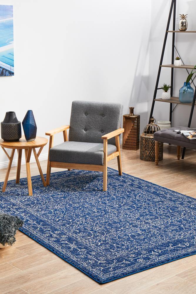 Evoke Artist Navy Transitional Rug - Cozy Rugs Australia