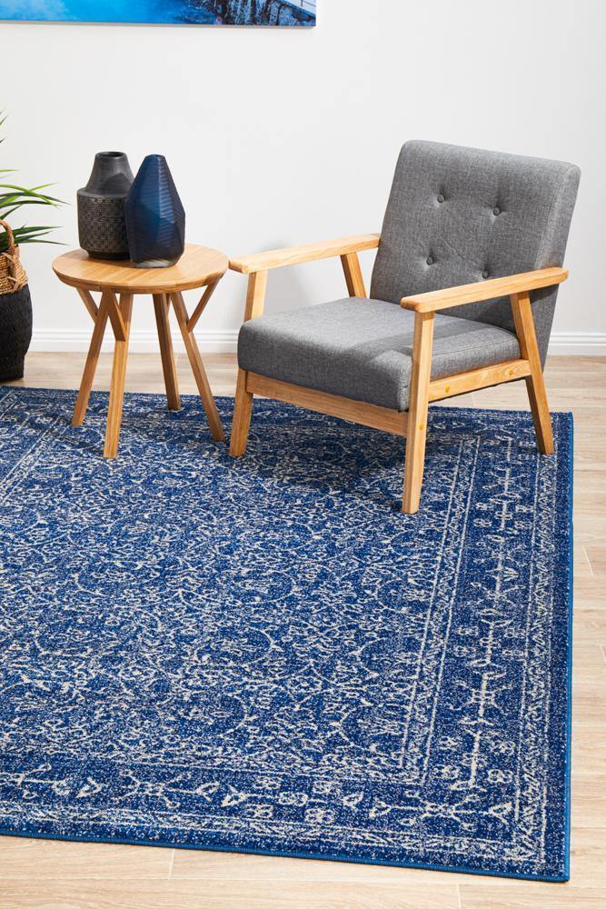 Evoke Artist Navy Transitional Rug - Cozy Rugs Australia