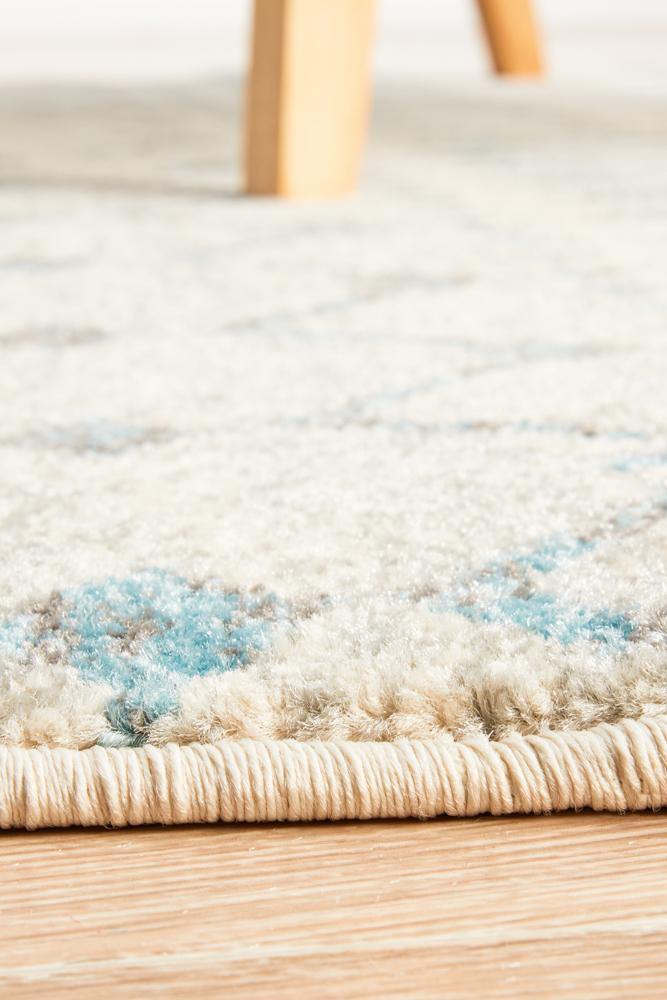 Evoke Slate White Transitional Round Rug - Cozy Rugs Australia