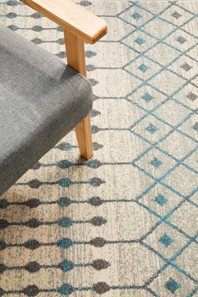 Evoke Slate White Transitional Rug - Cozy Rugs Australia