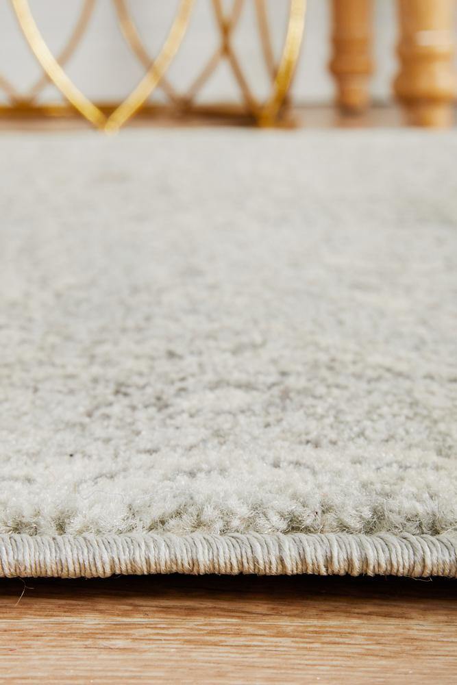 Evoke Silver Flower Transitional Runner Rug - Cozy Rugs Australia