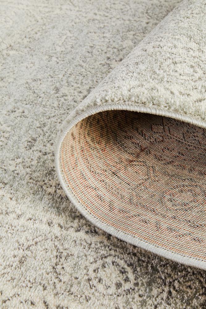 Evoke Silver Flower Transitional Runner Rug - Cozy Rugs Australia