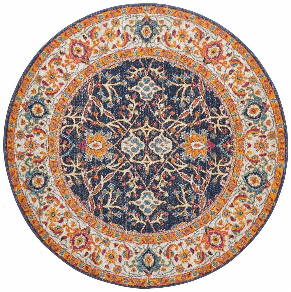 Evoke Splash Multi Transitional Round Rug - Cozy Rugs Australia