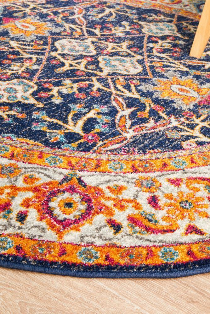 Evoke Splash Multi Transitional Round Rug - Cozy Rugs Australia