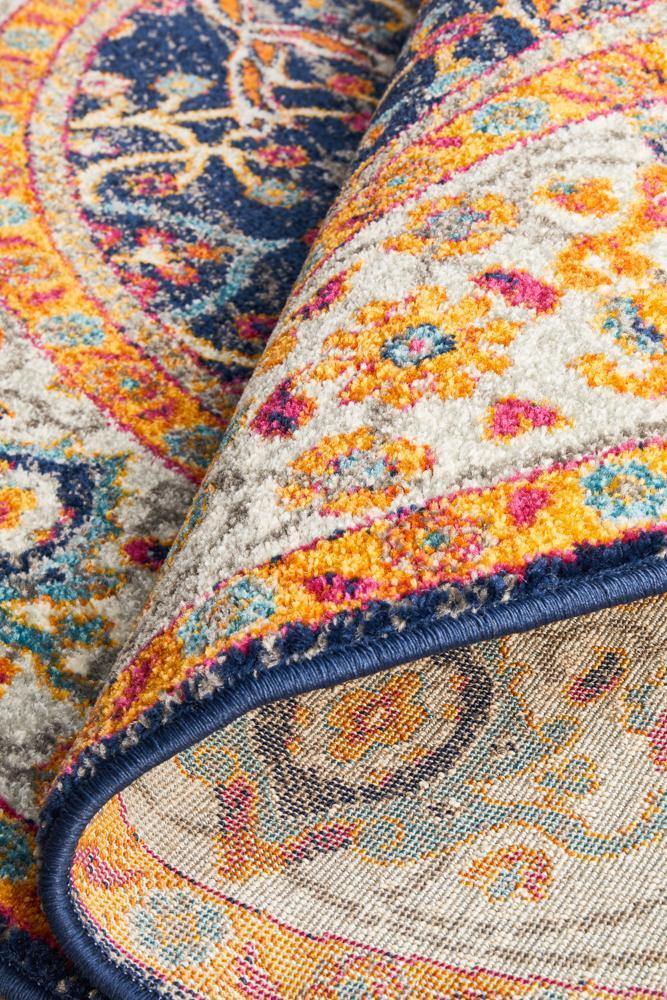 Evoke Splash Multi Transitional Round Rug - Cozy Rugs Australia