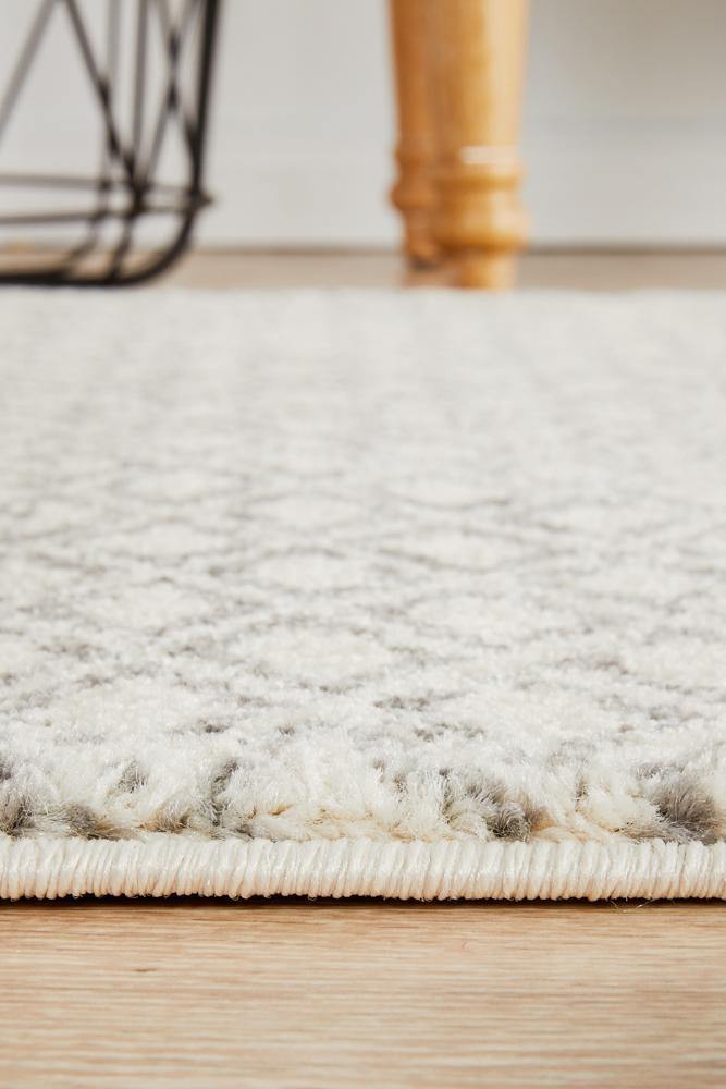 Evoke Diamond Grey Transitional Runner Rug - Cozy Rugs Australia