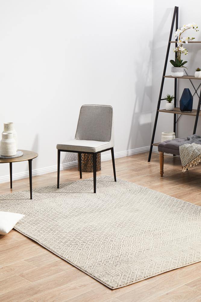 Evoke Diamond Grey Transitional Rug - Cozy Rugs Australia