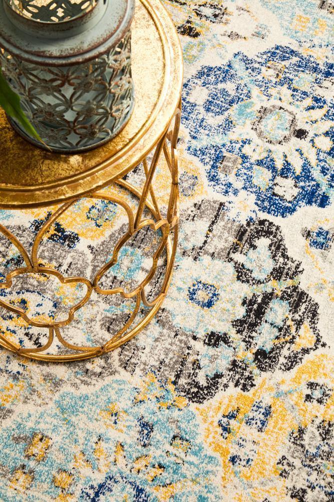 Evoke Poppy Multi Transitional Round Rug - Cozy Rugs Australia