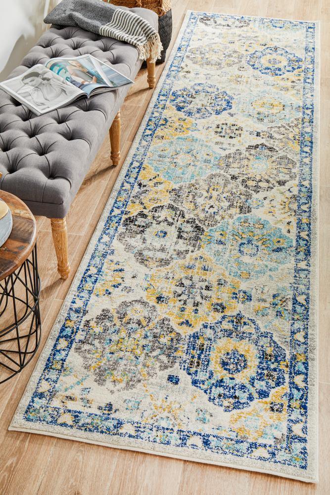 Evoke Poppy Multi Transitional Runner Rug - Cozy Rugs Australia