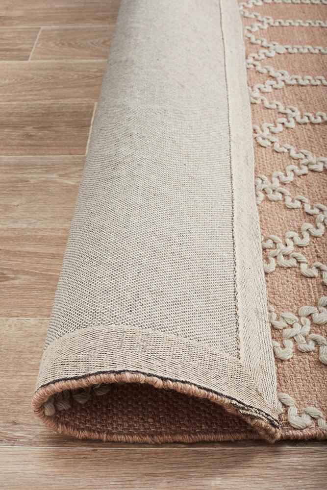 Krisha Tribal Trellis Rug Nude Soft Pink - Cozy Rugs Australia
