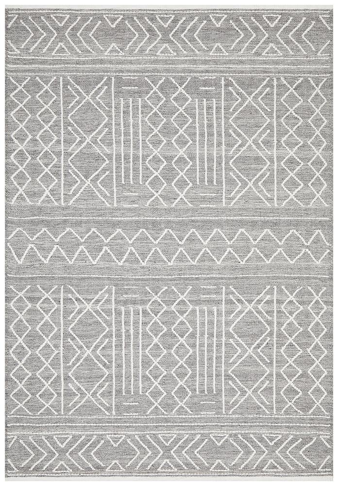 Arya Stitch Woven Rug Silver Grey - Cozy Rugs Australia