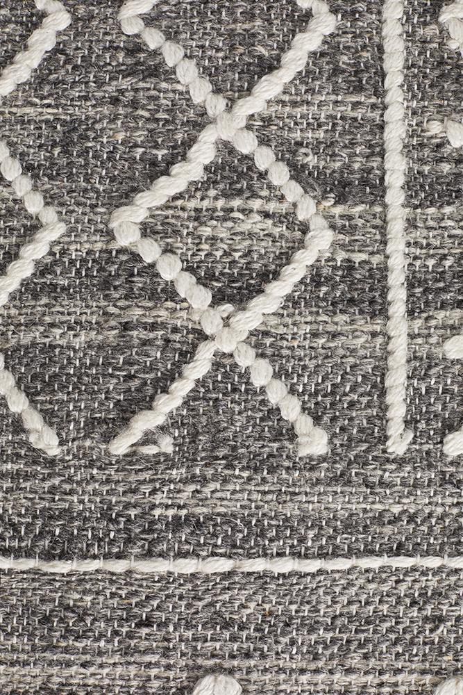 Arya Stitch Woven Rug Silver Grey - Cozy Rugs Australia