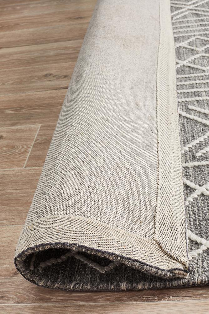 Arya Stitch Woven Rug Silver Grey - Cozy Rugs Australia
