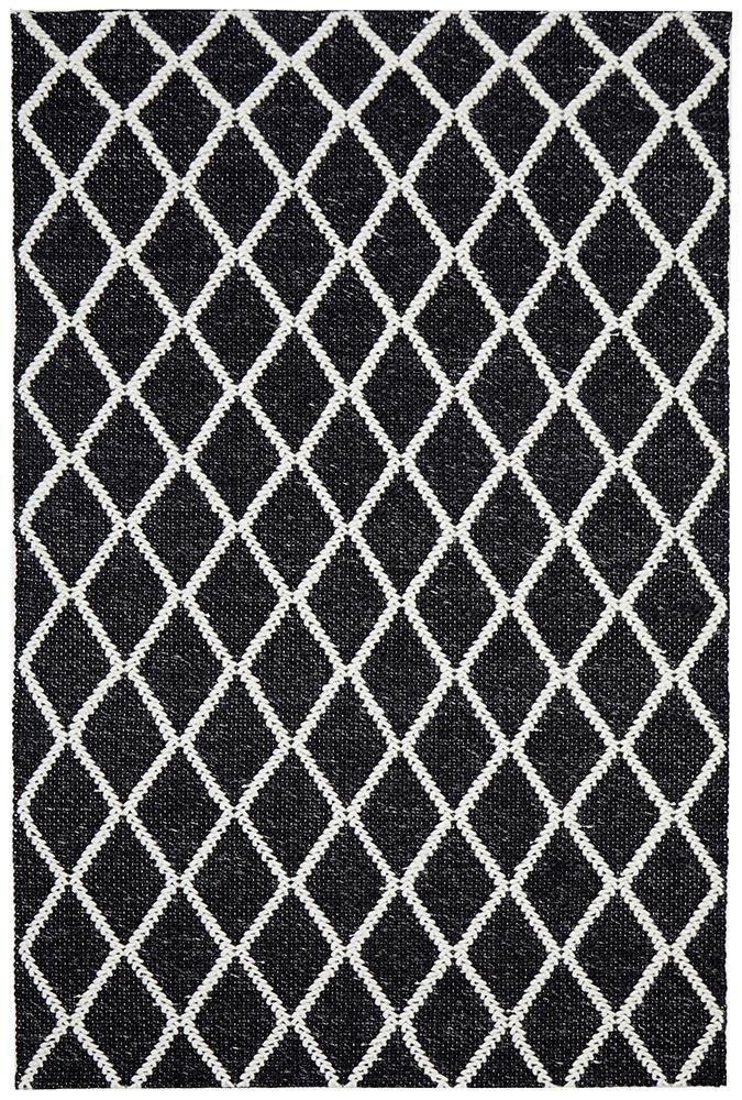 Huxley Black Rug - Cozy Rugs Australia