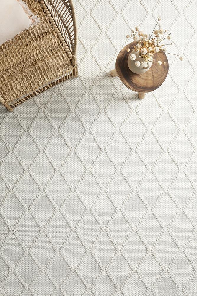 Huxley White Rug - Cozy Rugs Australia