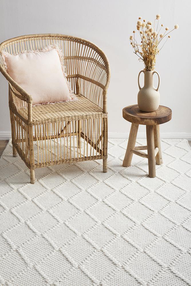 Huxley White Rug - Cozy Rugs Australia