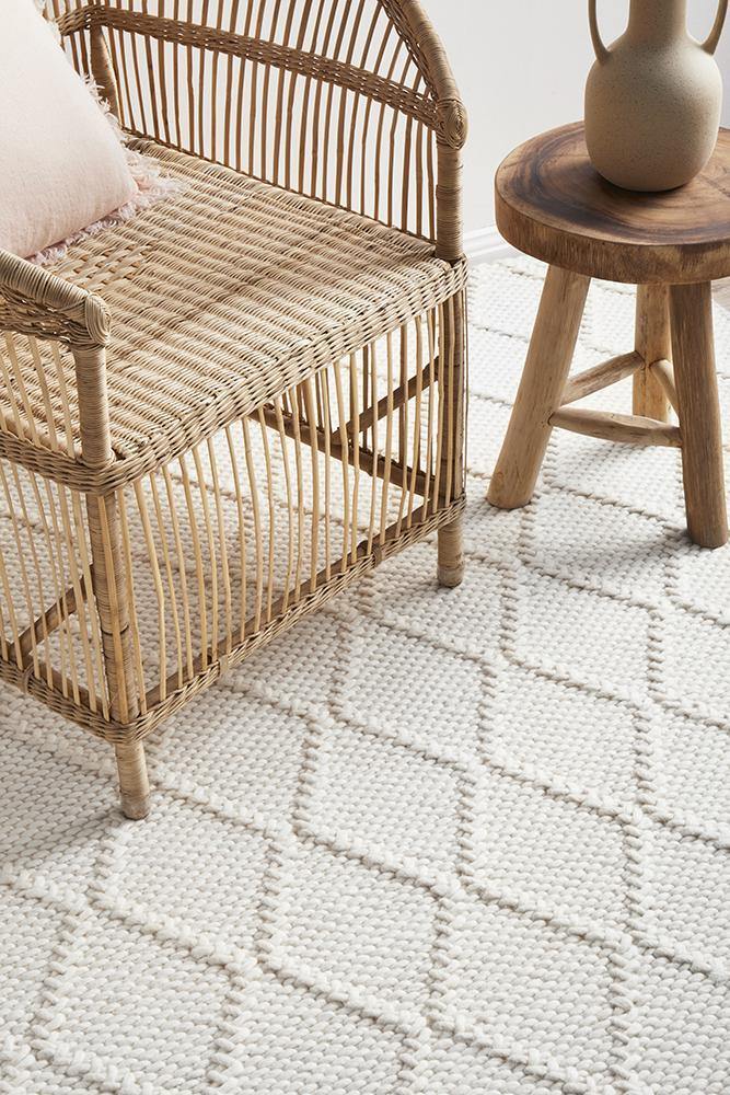 Huxley White Rug - Cozy Rugs Australia
