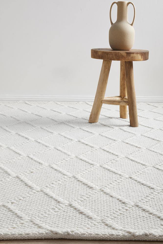 Huxley White Rug - Cozy Rugs Australia