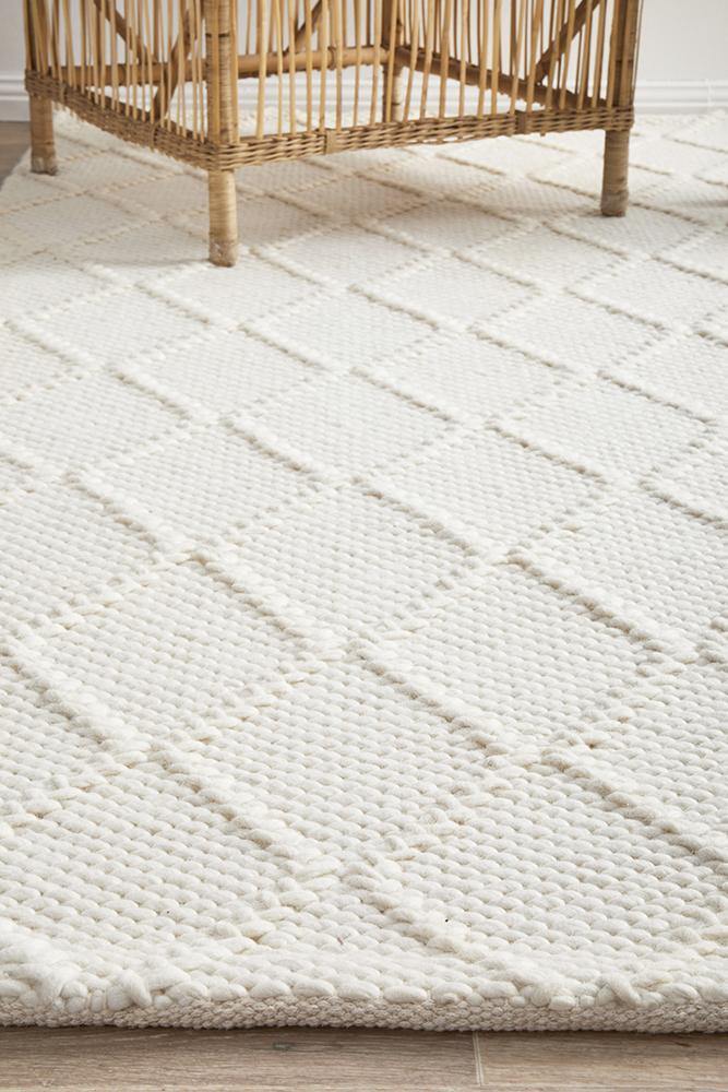Huxley White Rug - Cozy Rugs Australia