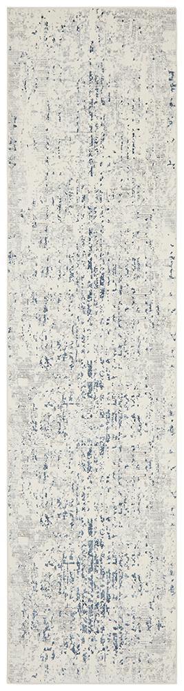 Kendra Farah Distressed Contemporary Rug White Blue Grey - Cozy Rugs Australia