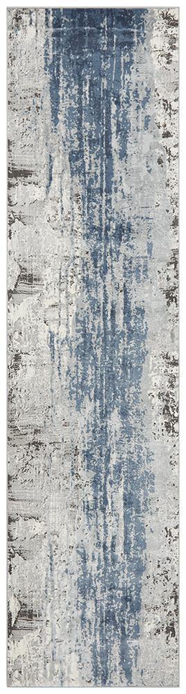 Kendra Roxana Distressed Timeless Rug Blue Grey White - Cozy Rugs Australia