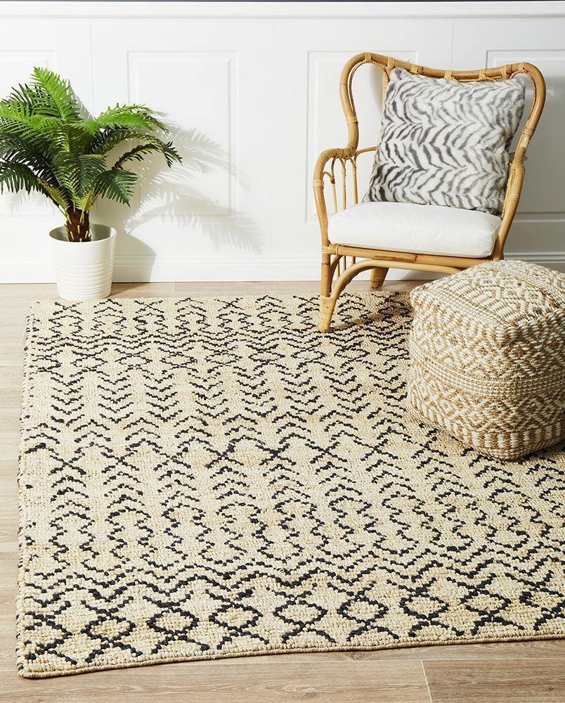 Kenya Elki Hand Woven Tribal Jute Rug - Cozy Rugs Australia