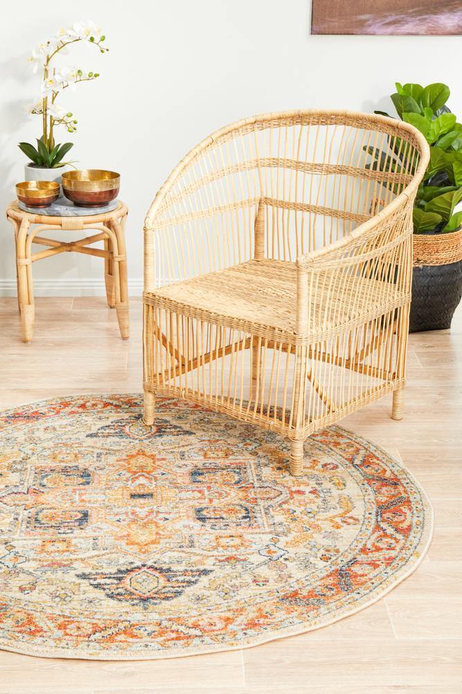 Legacy 850 Rust Round Rug - Cozy Rugs Australia
