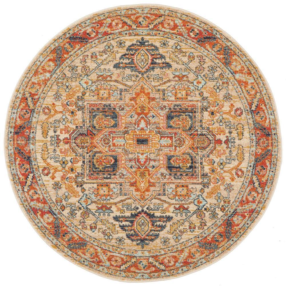 Legacy 850 Rust Round Rug - Cozy Rugs Australia
