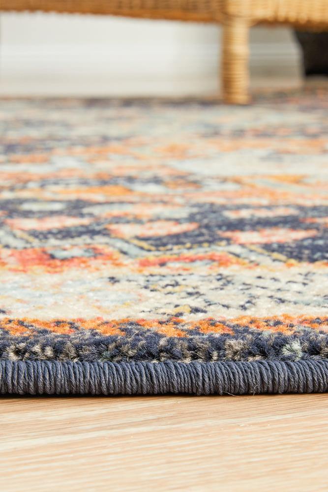 Legacy 854 Navy Round Rug - Cozy Rugs Australia