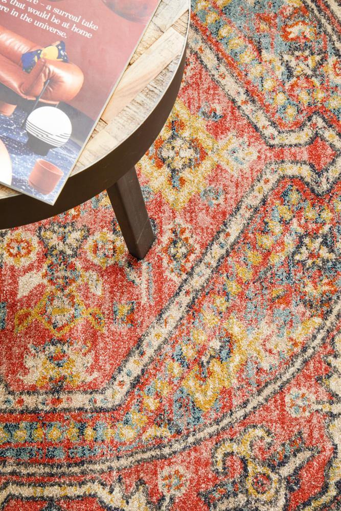 Legacy 856 Crimson Round Rug - Cozy Rugs Australia