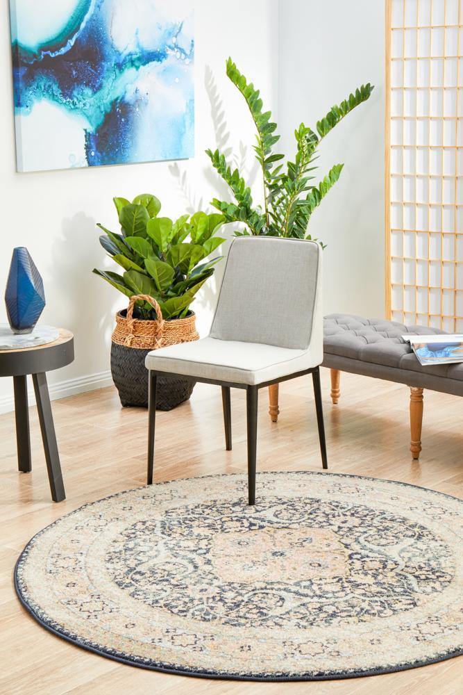 Legacy 858 Midnight Round Rug - Cozy Rugs Australia