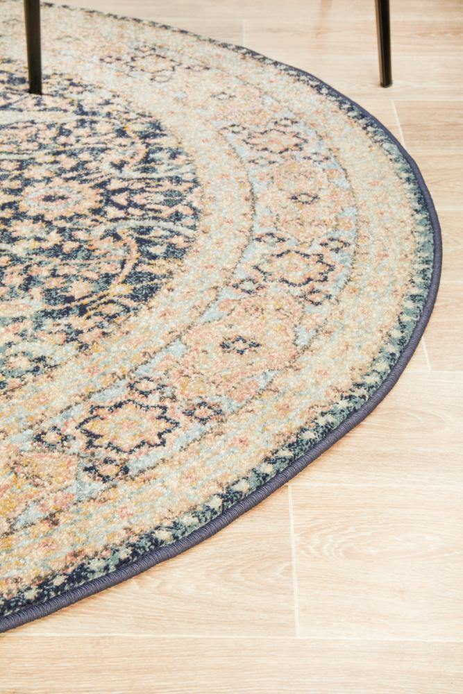 Legacy 858 Midnight Round Rug - Cozy Rugs Australia