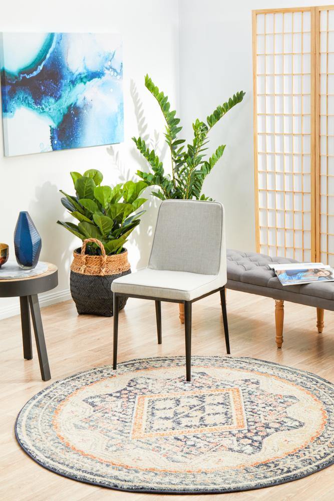 Legacy 863 Navy Round Rug - Cozy Rugs Australia