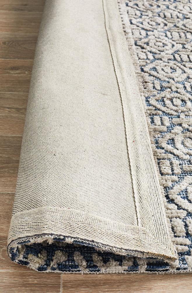Levi Miriam Navy Grey Rug - Cozy Rugs Australia