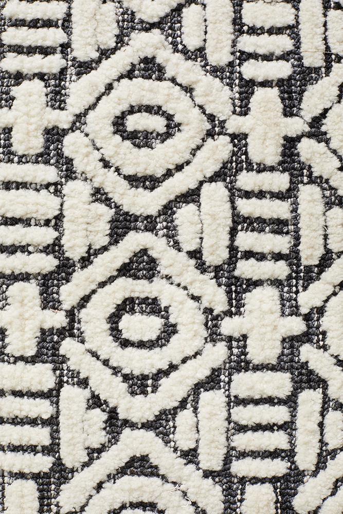 Levi Adonis Ivory Black Rug - Cozy Rugs Australia